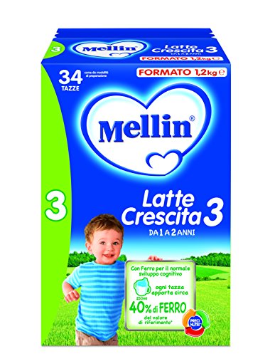 Mellin 3 Latte di Crescita in Polvere - 3 Confezioni da 2 x 600g