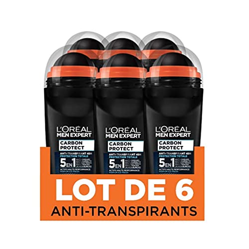 Men Expert L  Oréal Carbon Protect Ice Fresh Deodorante Bille uomo Anti-traces 50 ml – Confezione da 6
