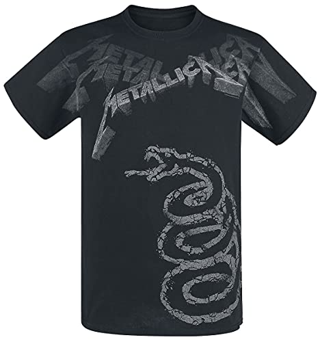 Metallica Black Album Faded Uomo T-Shirt Nero M 100% Cotone Regular