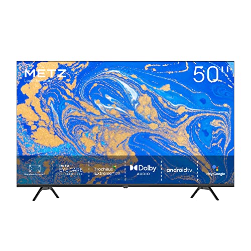 Metz Smart TV, Serie MUC6110, 50  (126 cm), LED, 4K, Versione 2022, Wi-Fi, Android 10.0, HDMI, ARC, USB, Slot CI+, Dolby Audio, DVB-C T2 S2, HEVC, boundless, Nero