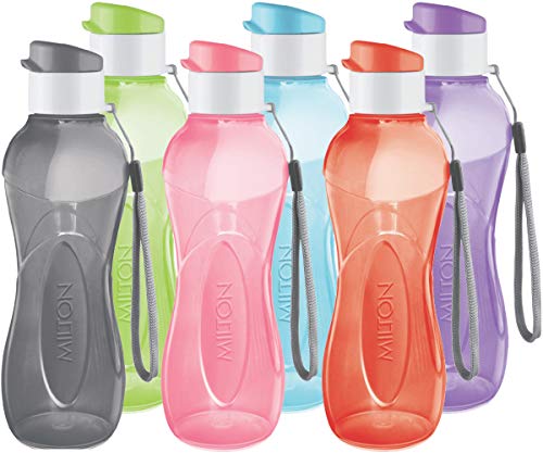 Milton Borraccia Bambini Riutilizzabile | Bottiglia Acqua in Plastica, Anti Goccia, da 355 ml, con Collo Ampio | Borraccia Acqua Senza BPA e con Cinturino | Borraccia Sportiva o per Campeggio