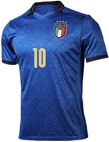 MINIDORA T-Shirt per Bambini e Ragazzi 2021 UEFA Euro FIGC Italia Maglia da Calcio Nazionale Calcio Maglia per Ragazzo Lorenzo Insigne Paolo Rossi 26（135-145cm,Insigne 10