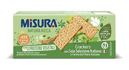 Misura Crackers alla Soia Natura Ricca | con Farina di Soia NO OGM | Confezione da 400 grammi