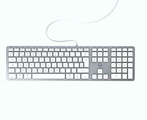 Mobility Lab ML311838 (Versione Straniera) Tastiera Tastiera QWERTY Layout Inglese Adatto per Mac - Bianco Argento