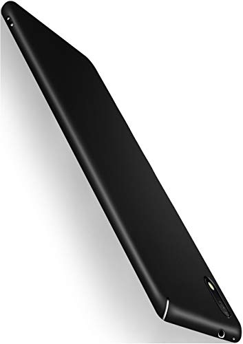 moex Cover ultra-sottile compatibile con Huawei Y5 (2019) | rigida anti-graffio, Nero metallico