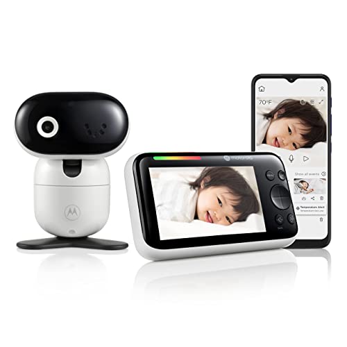 Motorola Nursery PIP1610 Video Baby Monitor HD Connesso con Unità da 5  e App 1080 p, Panoramica, Inclinazione e Zoom Remoti, Conversazione Bidirezionale, Sicuro e Privato