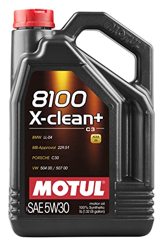 Motul 8100 X-Clean+ Olio 5W30 5L, Nero