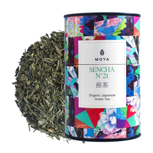 Moya Tè Verde Sencha No. 21 Biologico | 60 g | Il Migliore Tè Verde Giapponese | Cordiale per Vegani e Vegetariani | Ideale per un regalo