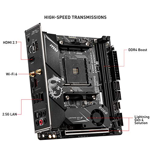 MSI MPG B550I Gaming Edge Max WiFi Scheda Madre  Mini-ITX, AMD RYZE...
