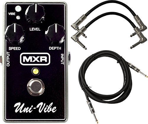 MXR M68 Uni-Vibe Chorus Vibrato Effect Pedal Bundle per chitarra elettrica con 2 cavi patch e 1 cavo strumento