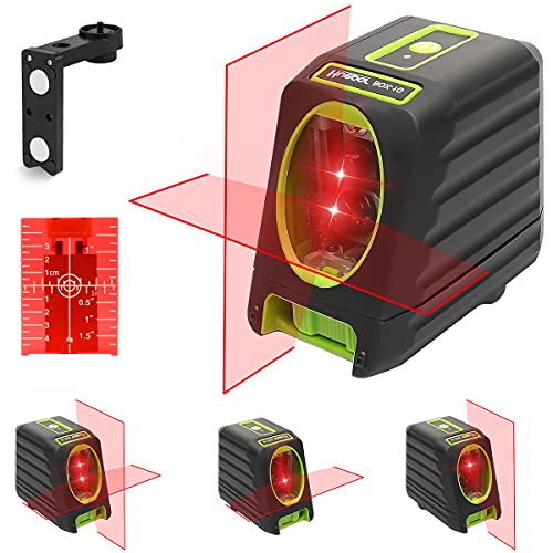 Huepar BOX-1R Livella Laser Rosso 45m con Modalità Impulso (Precisione Professionale:±0.2mm), Livello Laser Autolivellante a Croce, Orizzontale 130 Gradi Verticale 150 Gradi,con 360° Base Magnetica