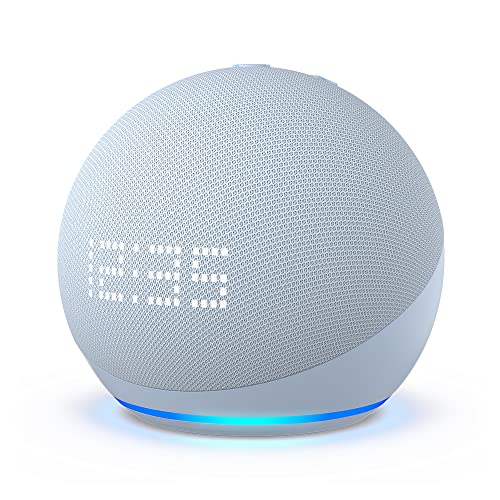 Nuovo Echo Dot (5ª generazione, modello 2022) con orologio | Altoparlante intelligente con orologio e integrazione Alexa | Azzurro tenue