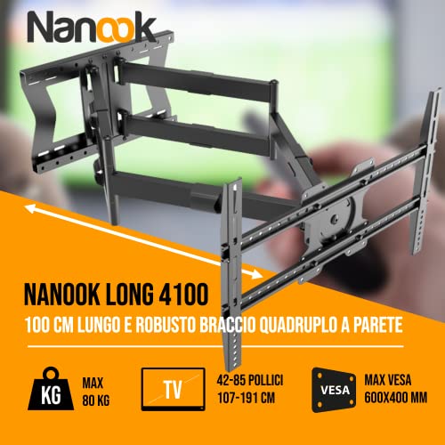 Nanook 4100 Supporto da Parete per TV a Braccio Lungo per TV da 42-...