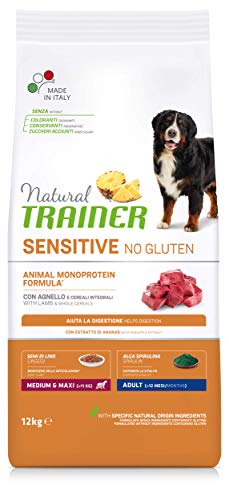 Natural Trainer Sensitive No Gluten Cibo per Cani Adulti con Agnello - 12kg