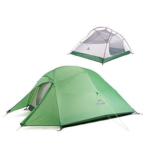 Naturehike Cloud-up 3 Ultraleggero Tenda da Campeggio per 3 Persone - Impermeabile Doppio Strato Tenda per Backpacking 4 Stagioni(Verde)