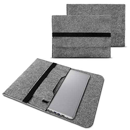 NAUC Custodia per PC portatile compatibile con Lenovo Yoga C930 900 900 S 910 510 520 530 710 720 730 13,3-14 pollici, in feltro, colore: grigio