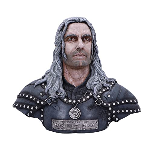 Nemesis Now Licenza Ufficiale The Witcher Geralt of Rivia Busto 39,5 cm, Grigio, 39.5m