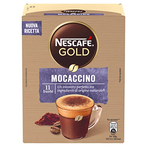 Nescafé Gold Mocaccino Preparato Solubile per Caffè al Cacao, Astuccio, 11 Bustine, 88g