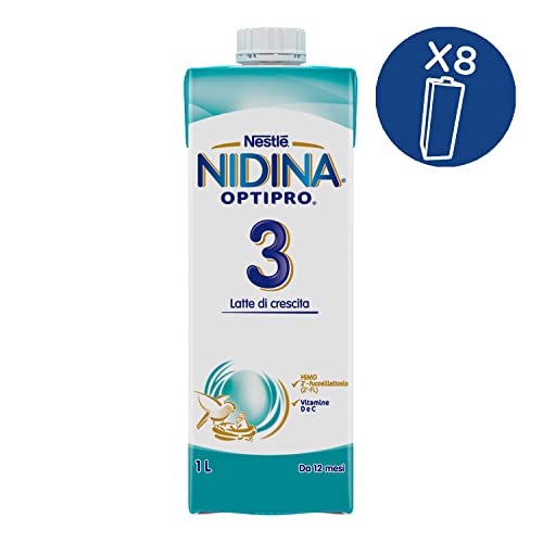 Nestlé Nidina 3, Latte liquido per la crescita, Da 12 mesi, Confez...