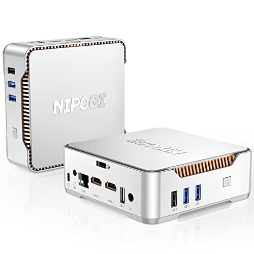 NiPoGi Mini PC,Intel Celeron N5105 up to 2.9GHz,16GB RAM+512GB M.2 SSD, Windows 11 Pro Mini Computer,Support 2.5  SATA SSD,WiFi 2.4G 5G,Bluetooth4.2,Triple Display,4K Reliable Office Small PC