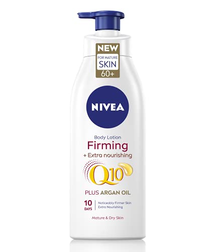 Nivea - Lozione per il corpo rassodante con Q10 e olio di argan (400 ml), crema nutriente e rassodante con Q10 e olio di argan, idratante, per una pelle rassodata