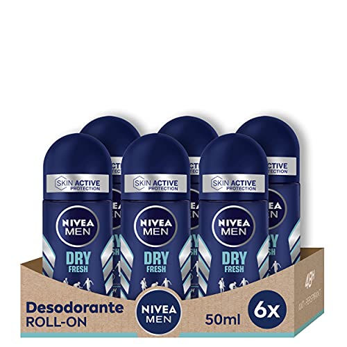 NIVEA Roll-on Dry Impact Men Fresh - Confezione da 6 x 50 ml - Totale 300 ml