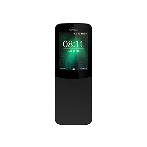 Nokia 8110 Telefono Cellulare 4G Dual Sim, Display 2.5  a Colori, 4GB, Bluetooth, Fotocamera, Nero [Italia]