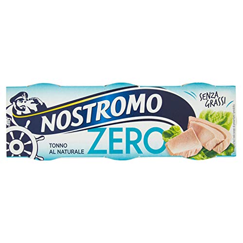 Nostromo - Tonno al Naturale Zero Grassi, Già Sgocciolato e Senza Conservanti, 3 Lattine da 65 gr