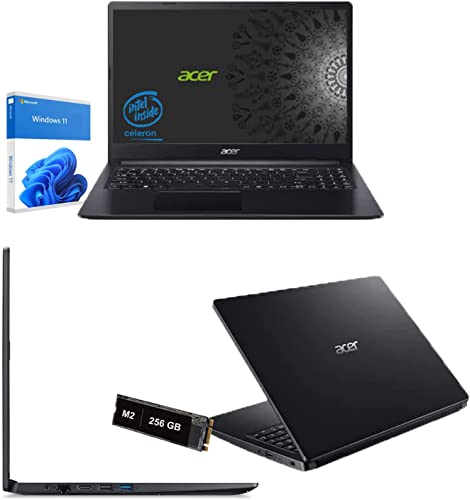 Notebook Pc Acer Portatile Intel N4020 Fino a 2.8Ghz. Display 15,6 ,Ram 8Gb Ddr4,Ssd Nvme 256Gb M2,Hdmi, Usb 3.0,Wifi,Lan,Bluetooth,Webcam,Windows 11,Antivirus
