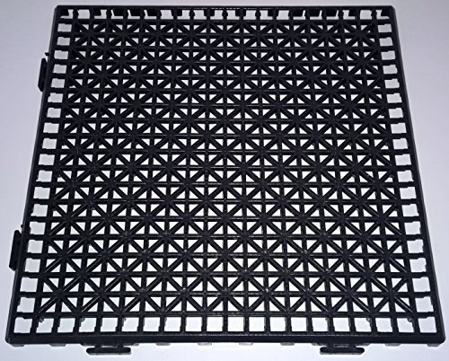 NOVINGRECONS Piastrelle PP 30 x 30 cm nera (confezione da 24 pz.). Pavimento in plastica, adatto per esterni o interni.