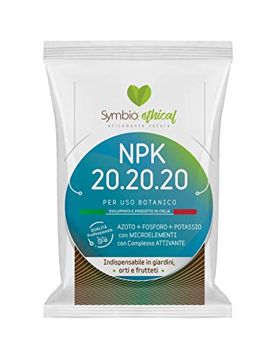 NPK 20-20-20 Fertilizzante Universale 1Kg. AZOTO FOSFORO POTASSIO con MICROELEMENTI e Complesso ATTIVANTE - Made in Italy by Symbiagro
