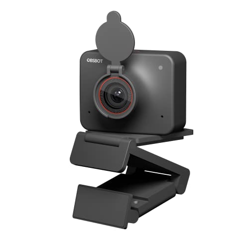 OBSBOT MEET Webcam 4K con Tecnologia IA, Videocamera per Videoconferenza con Inquadratura Automatica IA, Videochiamate e Streaming 4K Ultra HD, Webcam con Microfono, Webcam para PC Mac Laptop Macbook