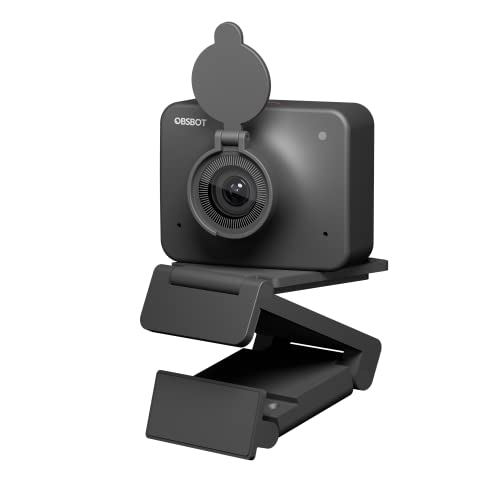 OBSBOT MEET Webcam 60FPS, Webcam 1080P con Inquadratura Automatica AI, Autofocus, Copertura per la Privacy, Webcam USB con Microfono, Plug and Play, Funziona con OBS, Zoom, Teams e altro