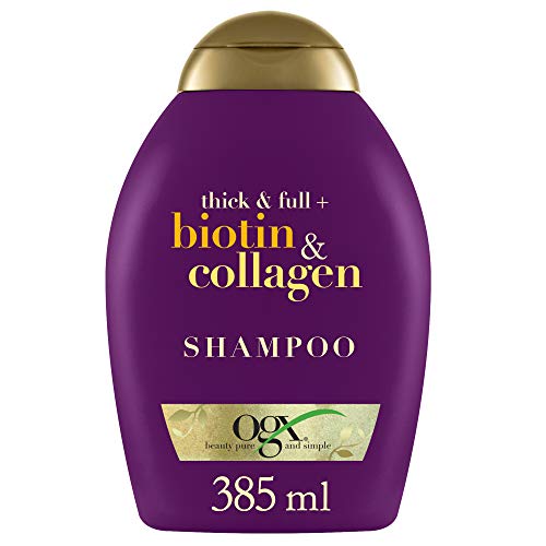 OGX Shampoo senza solfati e parabeni per la crescita dei capelli, biotina e collagene, 385 ml