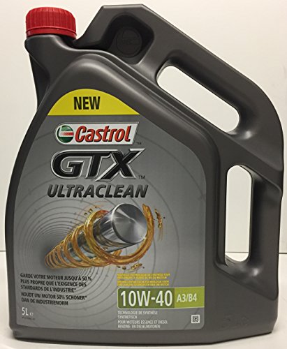 Olio Motore Castrol GTX Ultra Clean 10W-40 A3 B4, 5 litri (prodotto nuovo, Formula Migliorata)