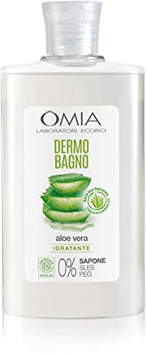 Omia - Dermo Bagno Eco Bio con Aloe Vera del Salento, Bagnoschiuma Delicato e Rinfrescante, Dermatologicamente Testato, Formula Vegana e Nichel Free - Dermatologicamente Testato - Flacone da 400 ml