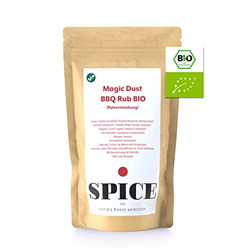 Organic Magic Dust Rub (250 grammi) - miscela di spezie BBQ Rub per una speziatura finemente sintonizzata e dolcezza affumicata, gustosa spezia da barbecue con paprika per bistecche e altre carni