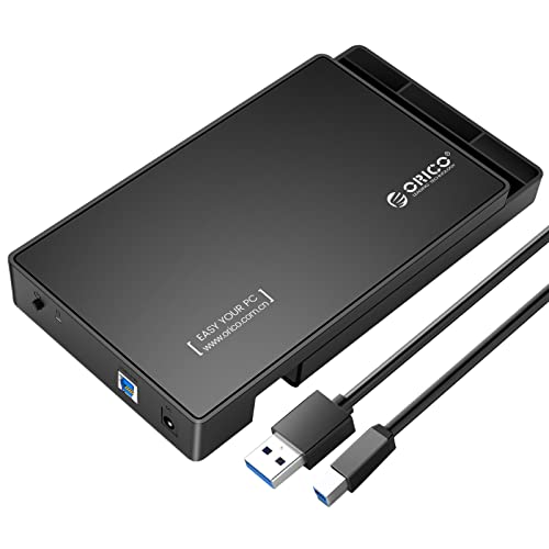 ORICO Case Esterno Disco Rigido USB 3.0 per Hard Disk SSD SATA da 3,5 e 2,5 pollici Fino a 16 TB, Case HDD Senza Attrezzi con Adattatore di Alimentazione 12V 2A e Accelerazione UASP (3588US3)