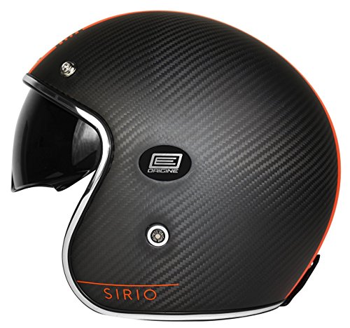 Origine Helmets 202587025100703 Sirio Style Casco Jet in Fibra di Carbonio, Arancio, S