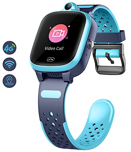 Orologio Intelligente per Bambini 4g Smartwatch con GPS WIFI LBS Tracker Posizione in Tempo Reale Touch Screen Videochiamata SOS Messaggio Impermeabile Compatibile con Android IOS per Ragazzi Ragazze