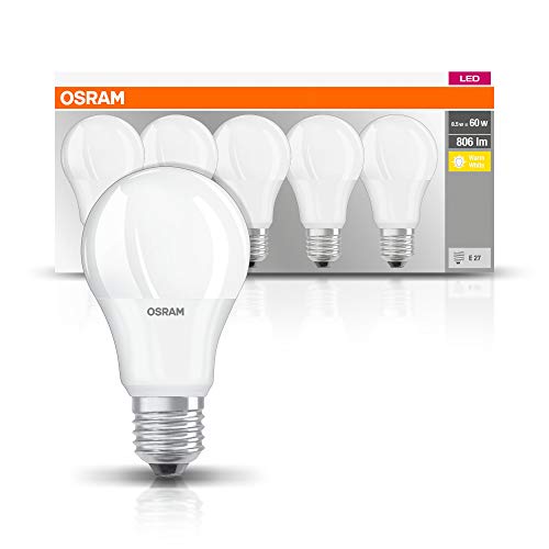 Osram Lampadina LED a Goccia, Luce Calda, E27, 60 W Equivalenti...
