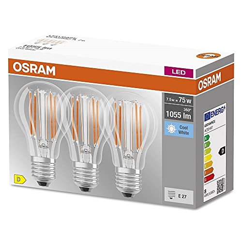 OSRAM LED BASE Classic A75, Lampade LED A Filamento Chiaro In Vetro...