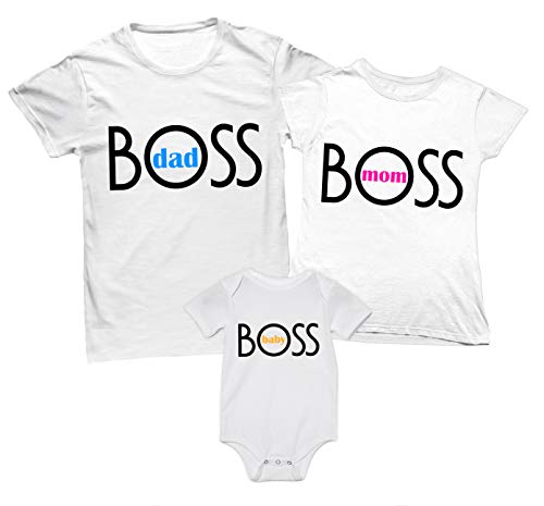 Overthetee Tris T-Shirt e Body Coordinato Famiglia - Baby Boss - Da...