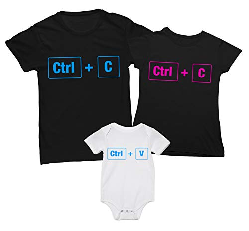 Overthetee Tris T-Shirt e Body Coordinato Famiglia - Ctrl+C - Mamma...
