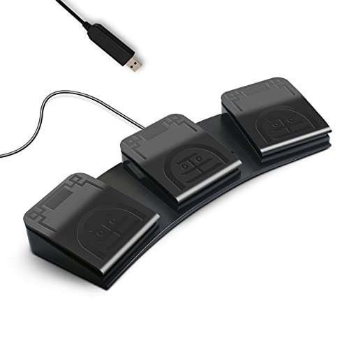 PCsensor - Interruttore a pedale USB triplo a 3 pedali, tastiera per PC, tastiera multimediale, per PC (stock statunitense)