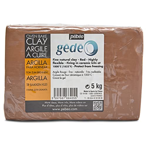 Pébéo - Argilla da cuocere rossa Gédéo, panetto da 5 kg - Creta...