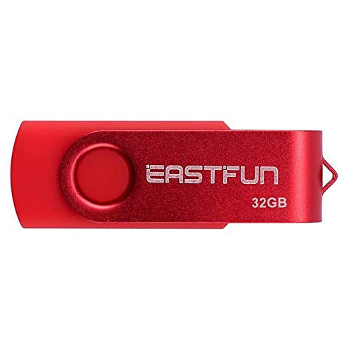 Pen Drive 32 GB EASTFUN Chiavetta USB 2.0 Unità Memoria Flash Thumb Drive Girevole Per Archiviazione Dati USB Stick (Rosso)