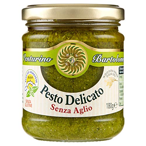 Pesto delicato senza Aglio con Basilico Genovese DOP, 180gr...