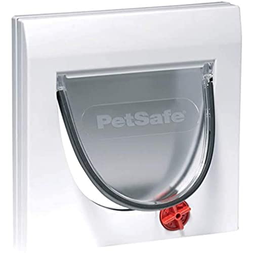 PetSafe Porta Staywell Classica con 4 modalità, Gattaiola con 4 Impostazioni di Bloccaggio Programmate, Bianco, 22.4 x 22.4 cm