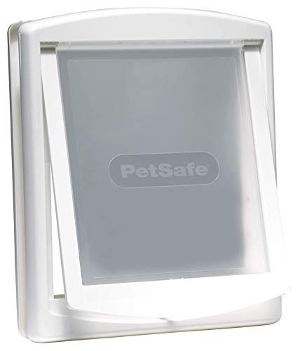 PetSafe Porta Staywell per l ingresso e l uscita di cani e gatti; facilità di montaggio; gattaiola interna   esterna; pannello di chiusura (incluso) struttura solida, garantita, bianca L